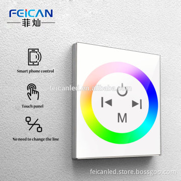 LED Touch Panel Controller Dimmer Wall Switch For RGB LED Strip bulb 12-24V 4A/CH